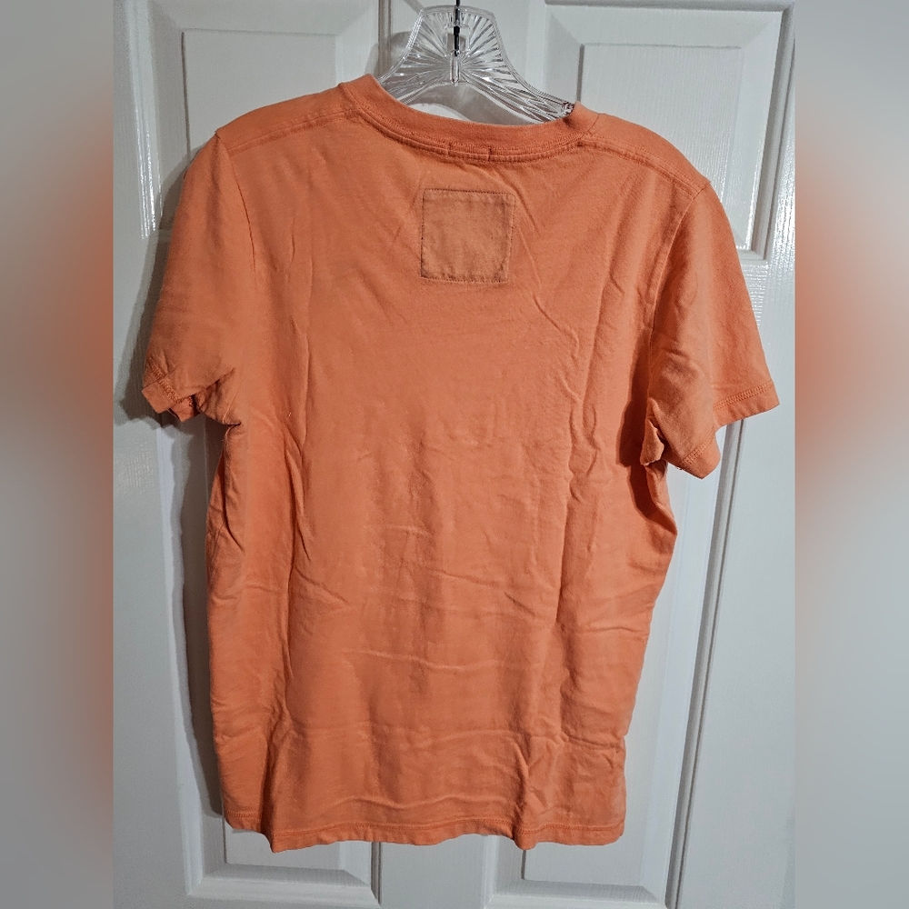 Abercrombie & Fitch Men’s M V-Neck Orange Cotton Tee Y2K Preppy Minimalist 90s - Picture 3 of 6
